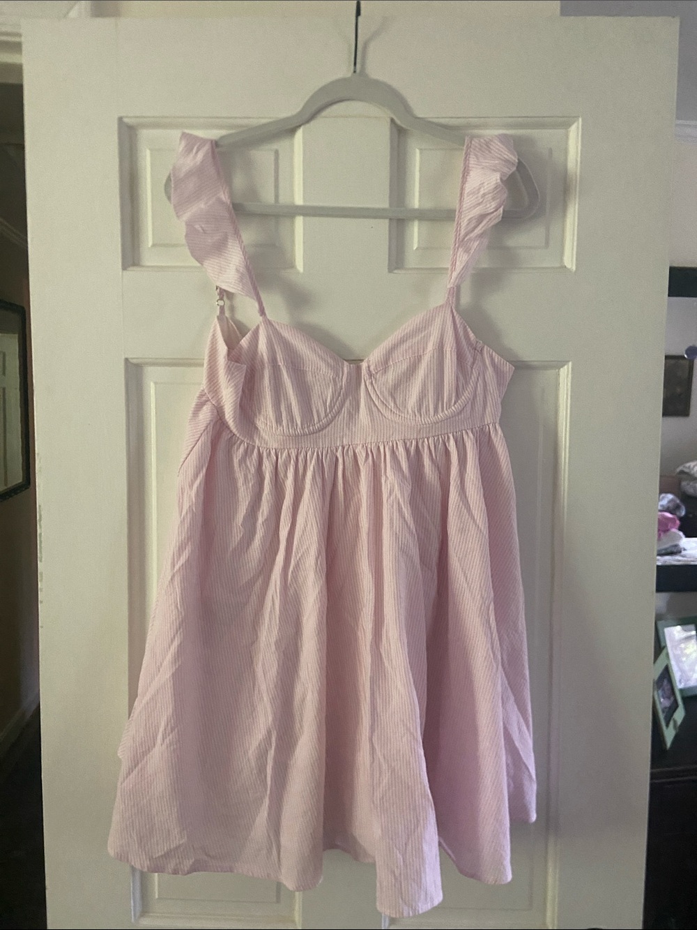 Women's Pink Striped Babydoll dress